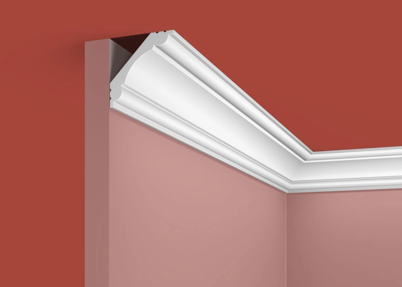 Ideal — Плинтус потолочный дюрополимер Cosca KX001, 50x50x2000мм, Экополимер (Карниз) ударопрочный