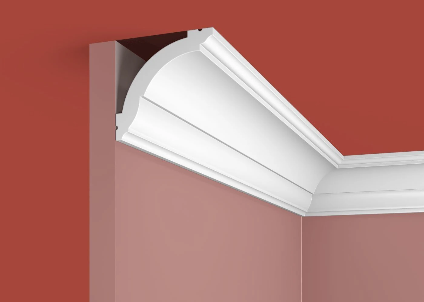 Ideal — Плинтус потолочный дюрополимер Cosca KX005, 69x71x2000мм, Экополимер (Карниз) ударопрочный