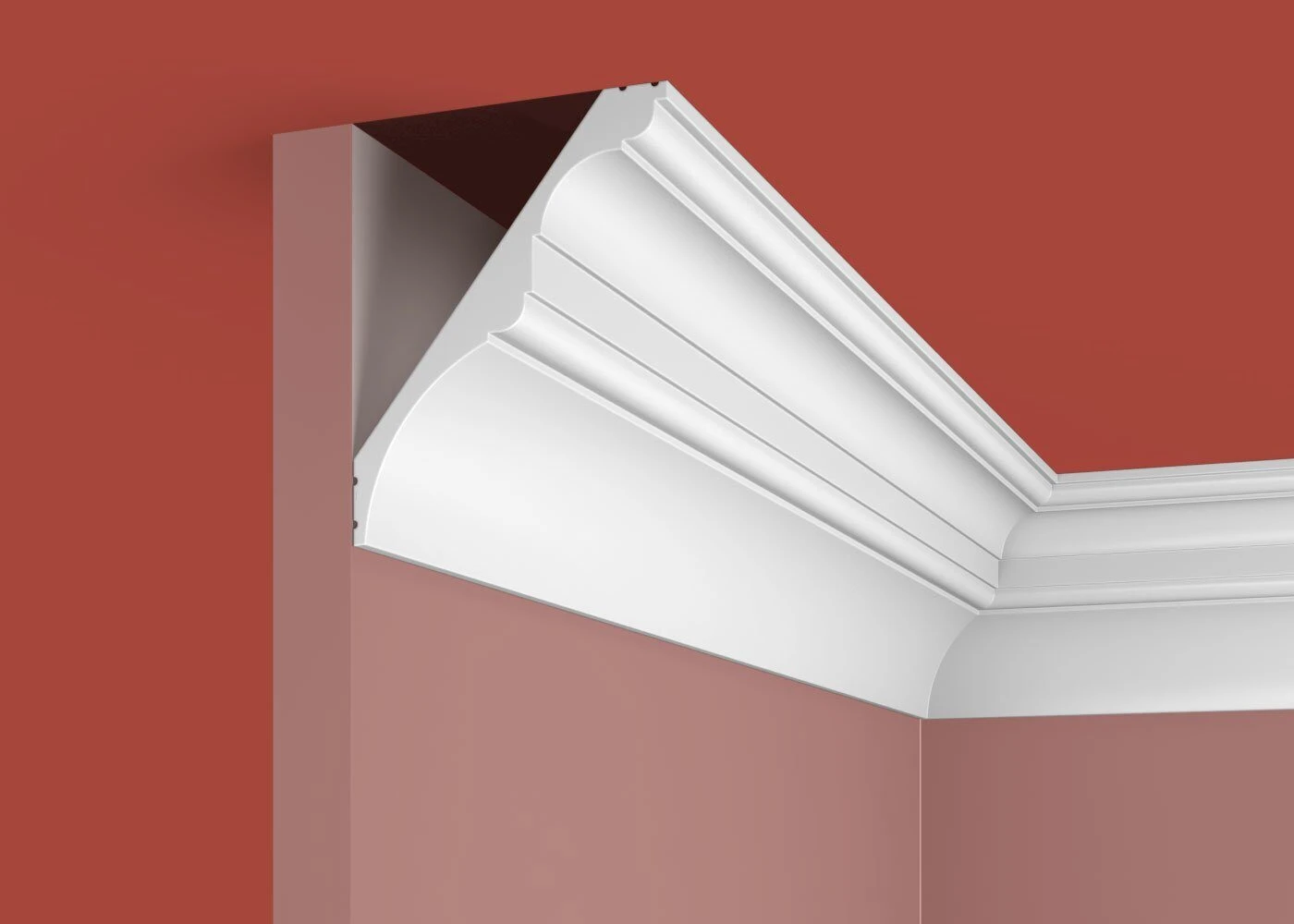 Ideal — Плинтус потолочный дюрополимер Cosca KX013, 95x75x2000мм, Экополимер (Карниз) ударопрочный