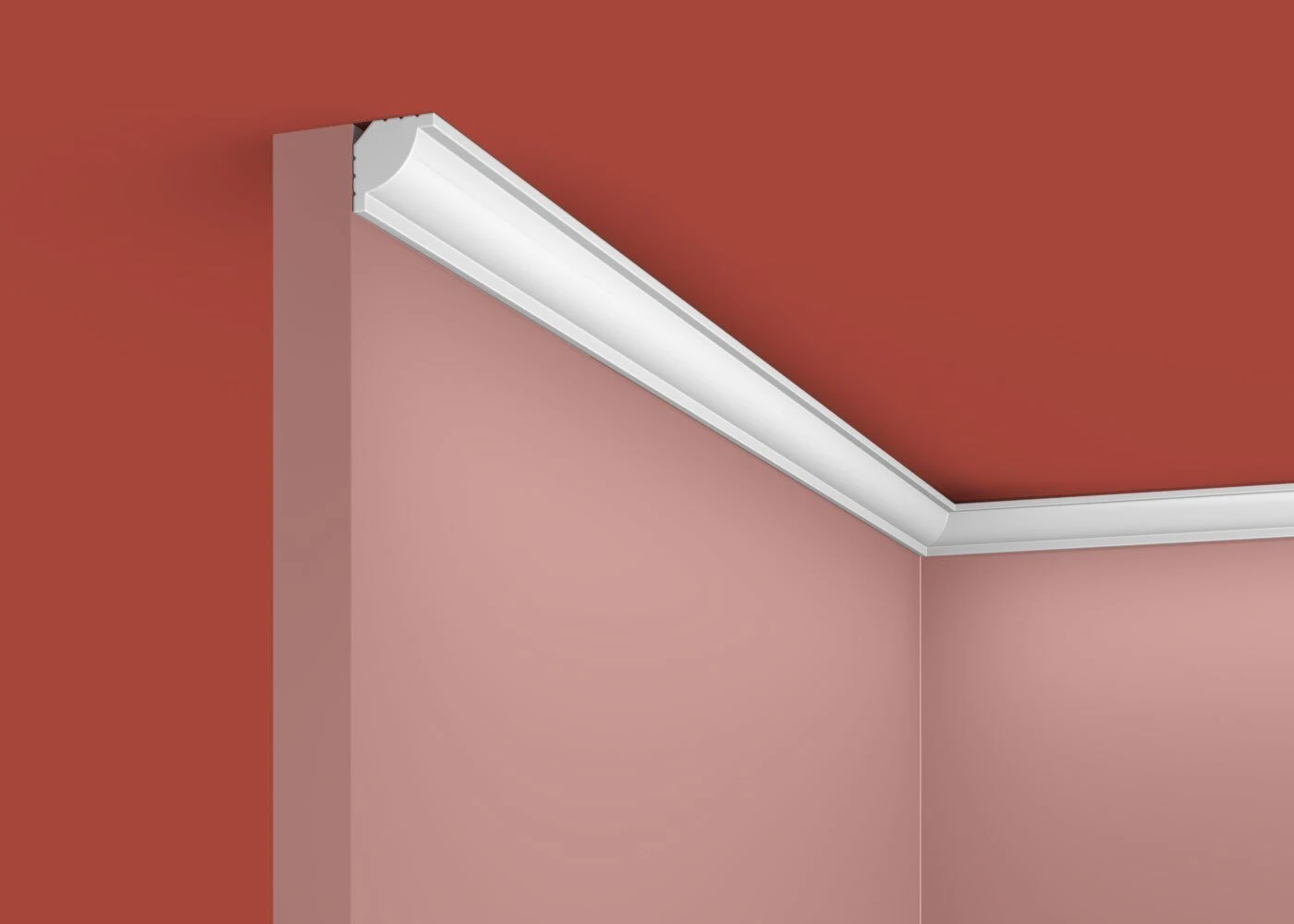 Ideal — Плинтус потолочный дюрополимер Cosca KX020, 20x20x2000мм, Экополимер (Карниз) ударопрочный