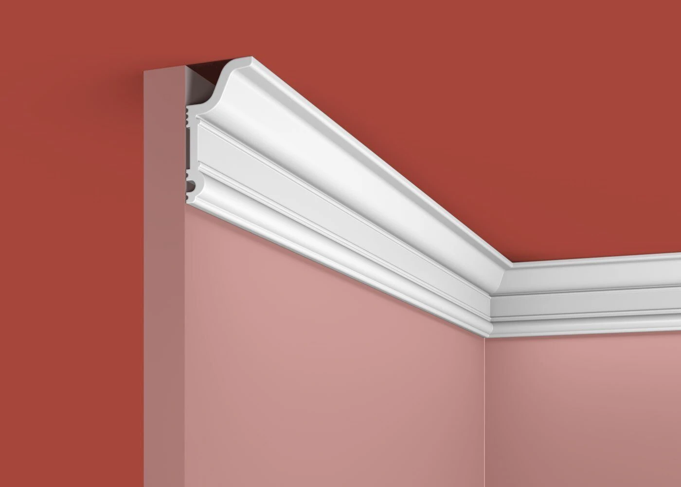 Ideal — Плинтус потолочный дюрополимер Cosca KX046, 59x31x2000мм, Экополимер (Карниз) ударопрочный