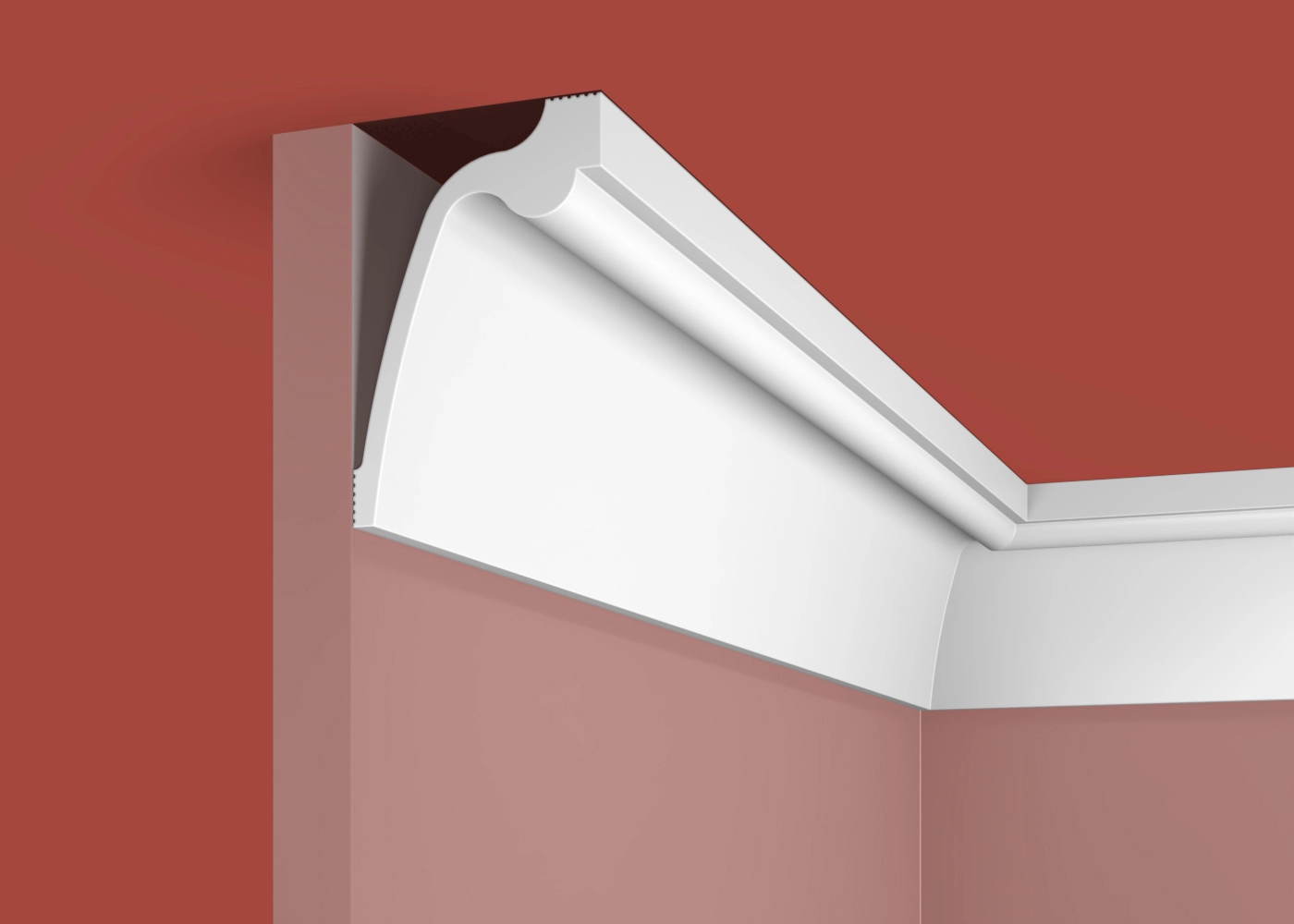 Ideal — Плинтус потолочный дюрополимер Cosca KX066, 60x90x2000мм, Экополимер (Карниз) ударопрочный