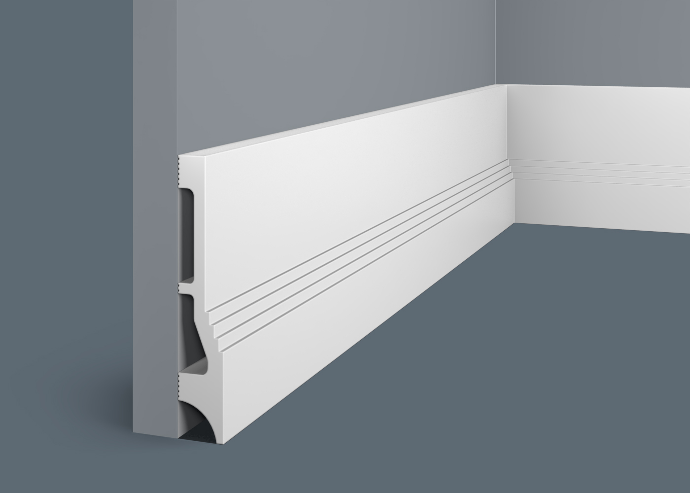 Ideal — Плинтус напольный Cosca PX047, 112x20x2000мм, Экополимер (Плинтус ударопрочный)