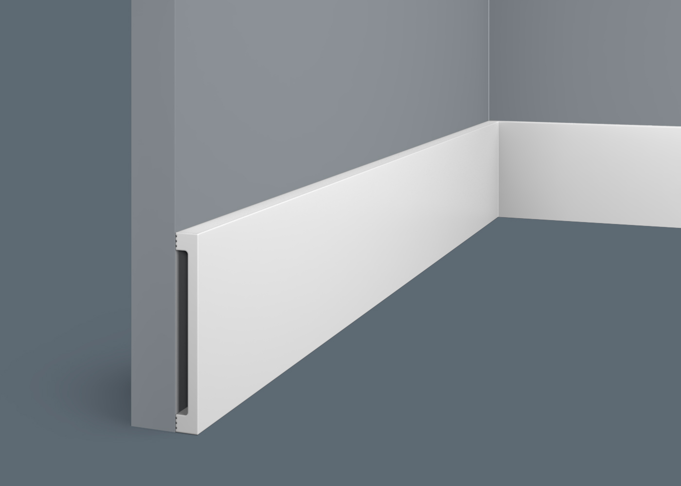 Ideal — Плинтус напольный Cosca PX058, 80x10x2000мм, Экополимер (Плинтус ударопрочный)