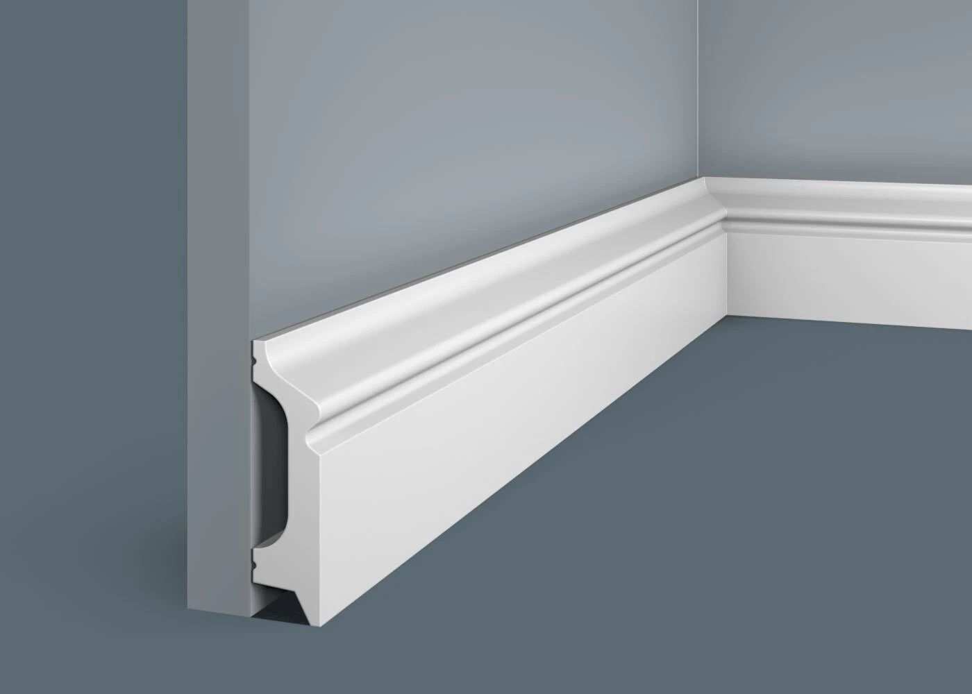 Ideal — Плинтус напольный Cosca PX001, 78x21x2000мм, Экополимер (Плинтус ударопрочный)