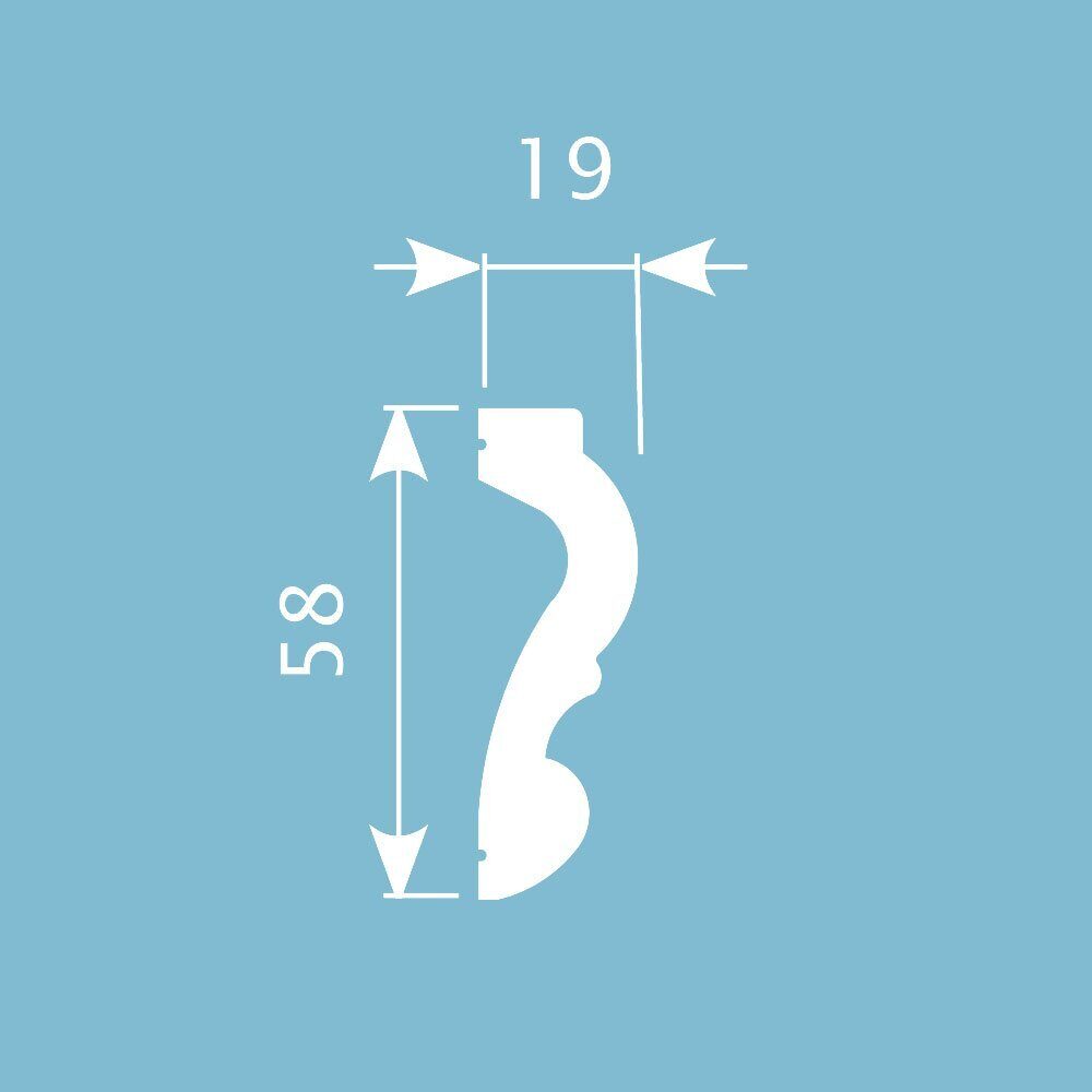 Ideal — Молдинг Cosca MX024, 58x19x2000мм, Экополимер (Молдинг ударопрочный)