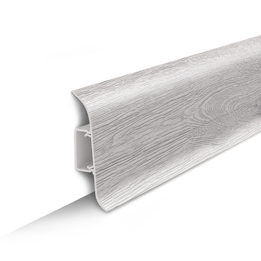 Ideal — Напольный пластиковый плинтус пвх Идеал Классик 55мм 432 Дуб платиновый (ideal Classic 55х22х2200 мм)