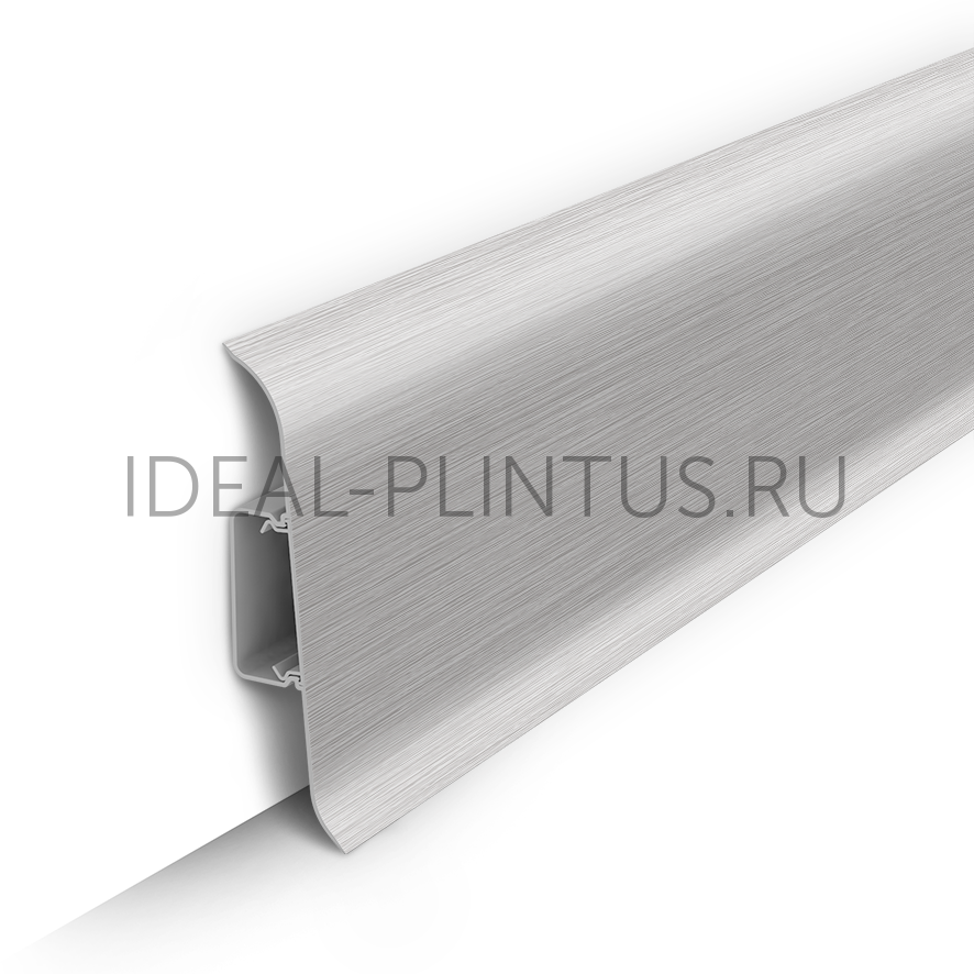 Ideal — Напольный пластиковый плинтус пвх Идеал Классик 85мм 186 Алюминий (ideal Classic 85х22х2200 мм)