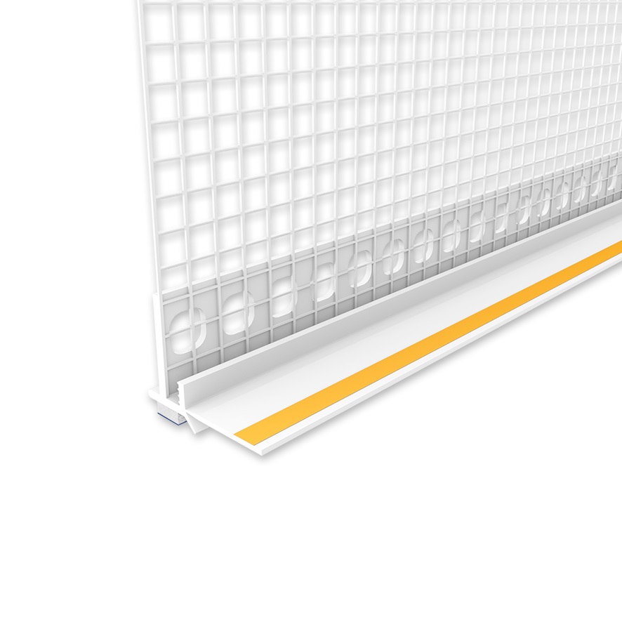 Ideal — Профиль примыкающий оконный 6мм с сеткой 100мм 2,5м "Идеал", 001 Белый