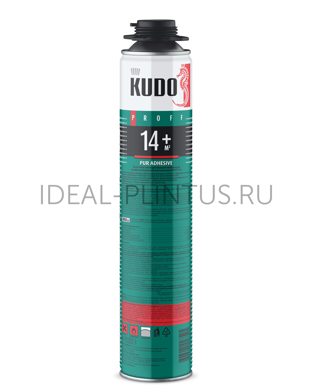 Ideal — Монтажный полиуретановый клей-пена для изоляционных плит и декора Kudo Proff Pur Adhesive 14+