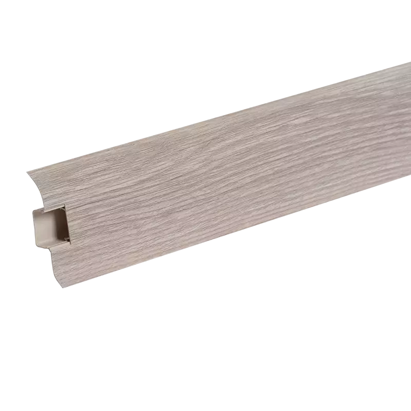 Ideal — Напольный пластиковый плинтус пвх Идеал Комфорт к55 Дуб снежный 215 (ideal Comfort 55х22х2200 мм)