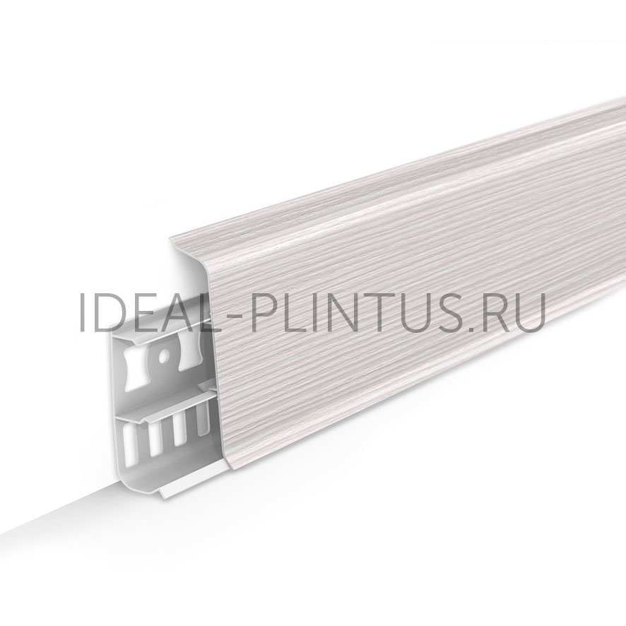 Ideal — Напольный пластиковый плинтус пвх Деконика D70 255 Ясень бьянко (ideal Deconika 70х21х2200 мм)