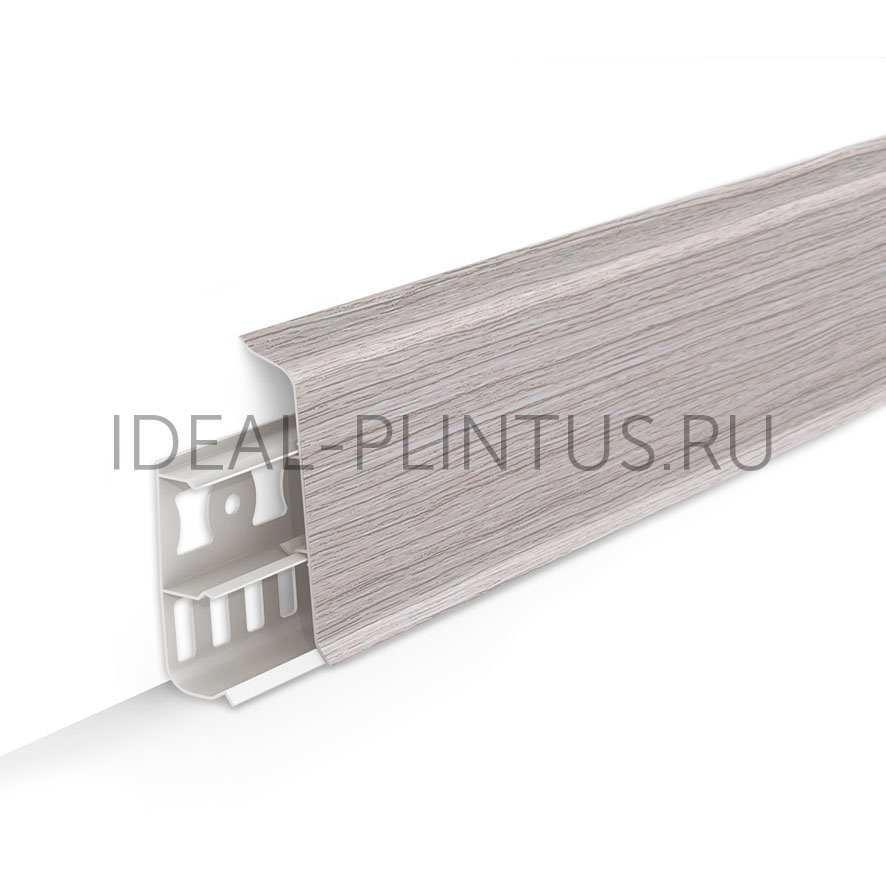 Ideal — Напольный пластиковый плинтус пвх Деконика D70 253 Ясень серый (ideal Deconika 70х21х2200 мм)