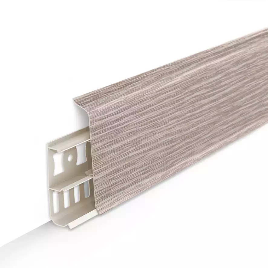 Ideal — Напольный пластиковый плинтус пвх Деконика D85 229 Дуб латте (ideal Deconika 85х22х2200 мм)