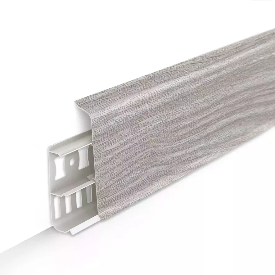 Ideal — Напольный пластиковый плинтус пвх Деконика D85 294 Орех антик (ideal Deconika 85х21х2200 мм)