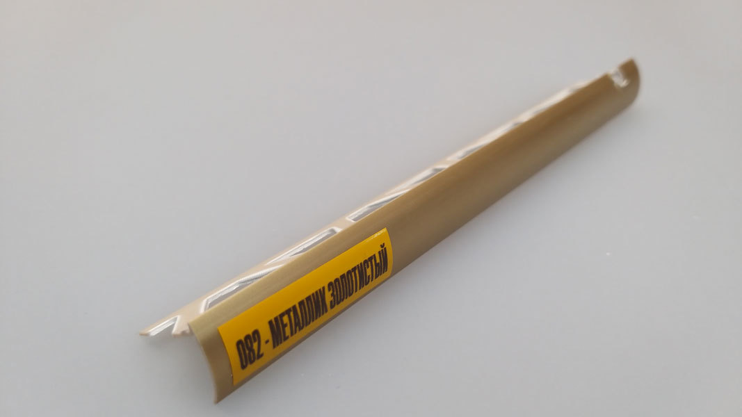 Ideal — Раскладка наружная для плитки 10 мм. Идеал-082 Металлик золотистый