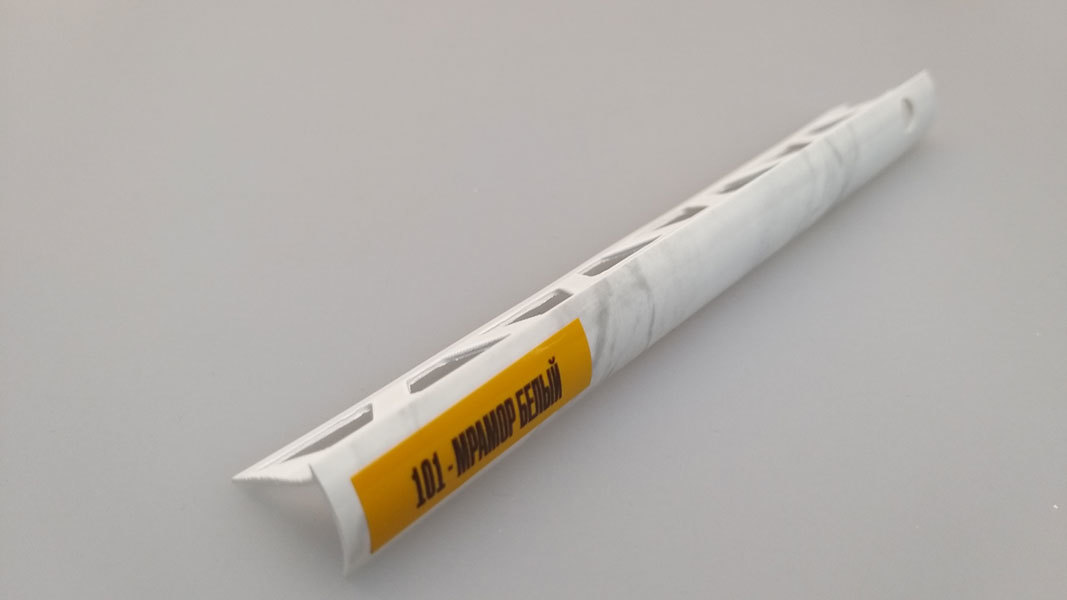 Ideal — Раскладка наружная для плитки 10 мм. Идеал-101 Мрамор белый