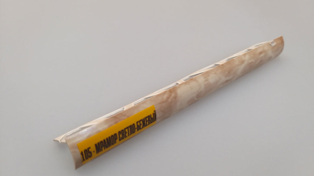 Ideal — Раскладка наружная для плитки 10 мм. Идеал-105 Мрамор светло-бежевый