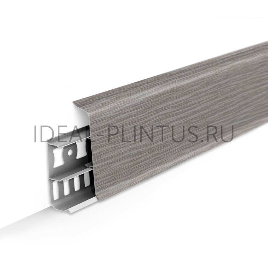 Ideal — Напольный пластиковый плинтус пвх Деконика D70 210 Дуб пепельный (ideal Deconika 70х21х2200 мм)