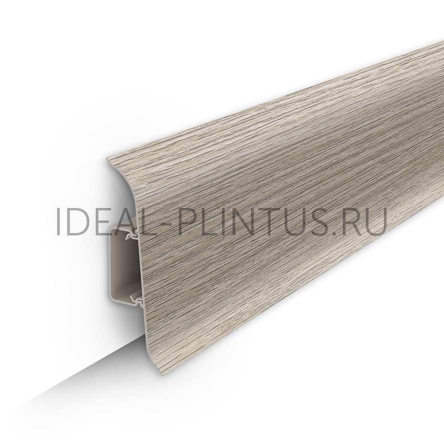 Ideal — Напольный пластиковый плинтус пвх Идеал Классик c70 251 ясень (ideal Classic 70х22х2200 мм)