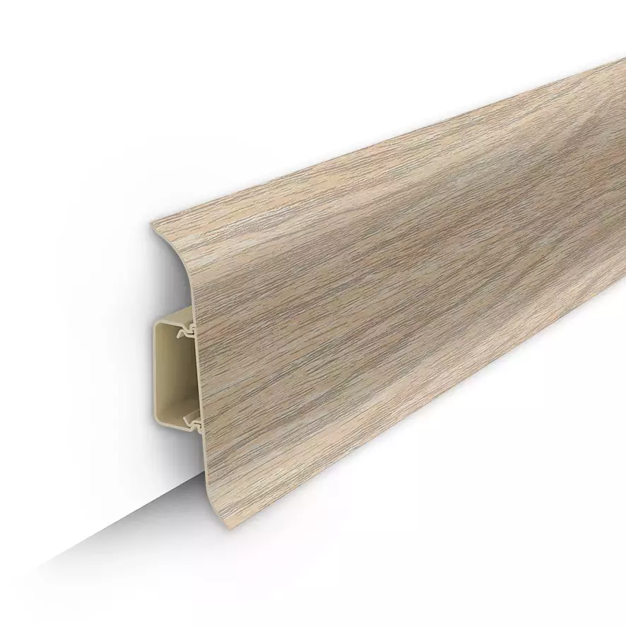 Ideal — Напольный пластиковый плинтус пвх Идеал Классик c70 273 сосна светлая (ideal Classic 70х22х2200 мм)