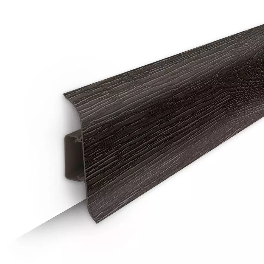 Ideal — Напольный пластиковый плинтус пвх Идеал Классик c70 303 венге темный (ideal Classic 70х22х2200 мм)