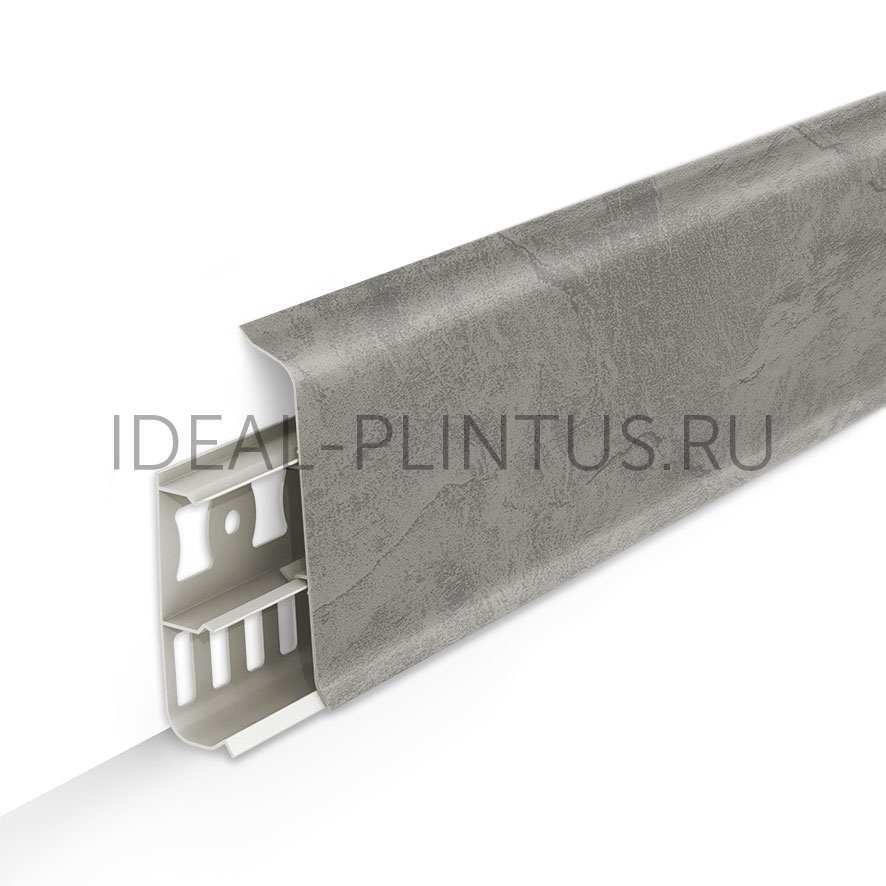 Ideal — Напольный пластиковый плинтус пвх Деконика D70 547 Лофт светло-серый (ideal Deconika 70х21х2200 мм)