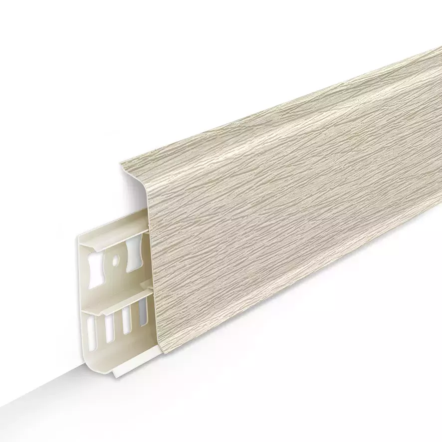 Ideal — Напольный пластиковый плинтус пвх Деконика D85 418 Дуб жемчужный (ideal Deconika 85х21х2200 мм)