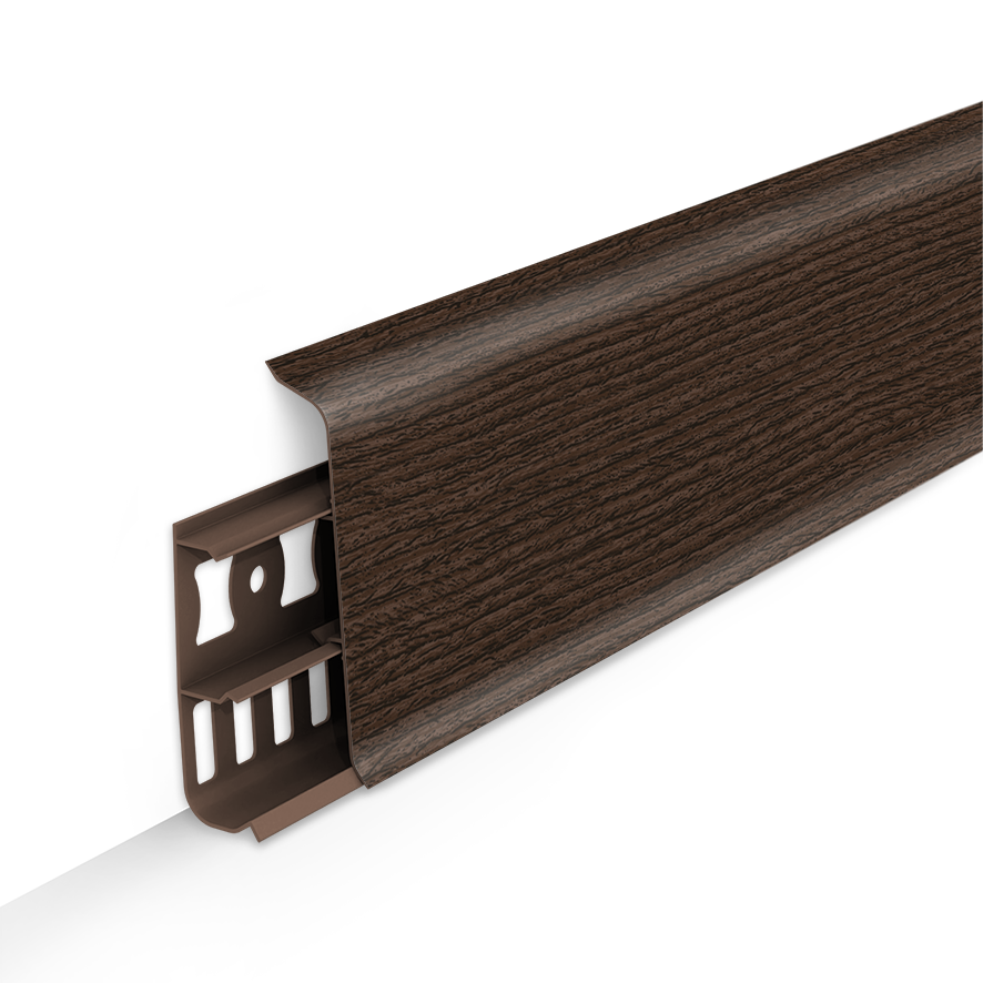 Ideal — Напольный пластиковый плинтус пвх Деконика D85 301 Венге (ideal Deconika 85х21х2200 мм)