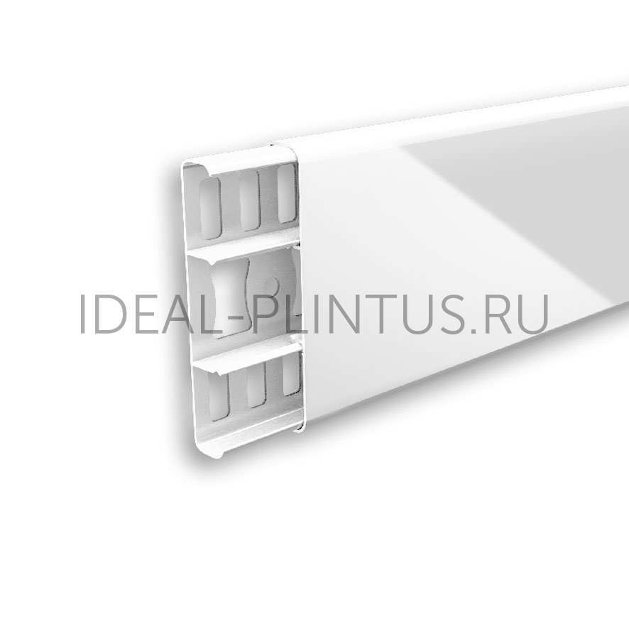 Ideal — Наличник Деконика с К/Б 70х12х2200 мм. 001-Г Белый глянцевый