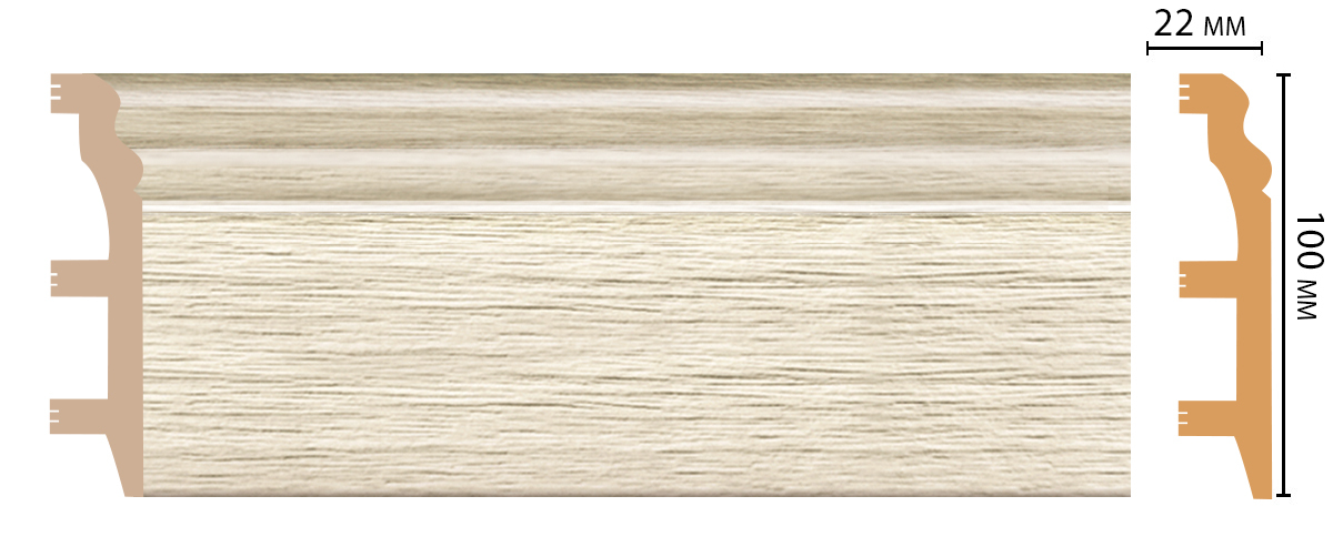 Ideal — Плинтус напольный DECOMASTER D232-1070ДМ (100*22*2400мм)