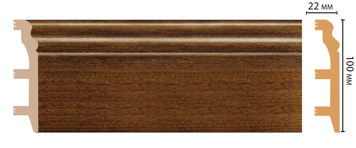 Ideal — Плинтус напольный DECOMASTER D232-75ДМ (100*22*2400мм)