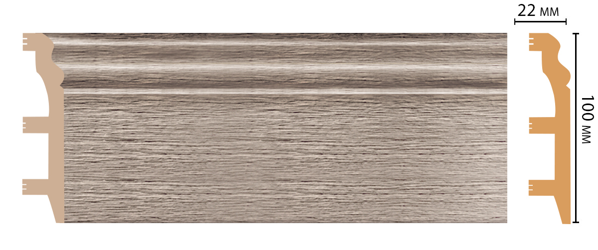 Ideal — Плинтус напольный DECOMASTER D232-77ДМ (100*22*2400мм)