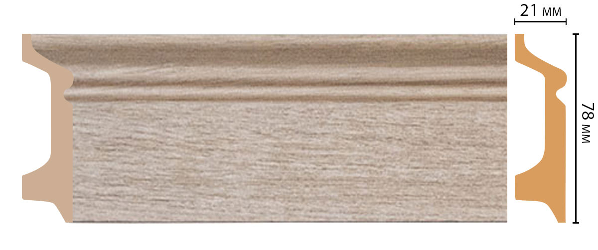 Ideal — Плинтус напольный DECOMASTER D122-72ДМ (78*21*2400мм)