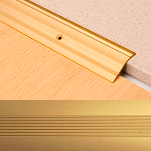 Ideal — Алюминиевый порог с перепадом высот от 0 до 12 мм. Золото КЕ ширина 39,4 мм. длина 900 мм.