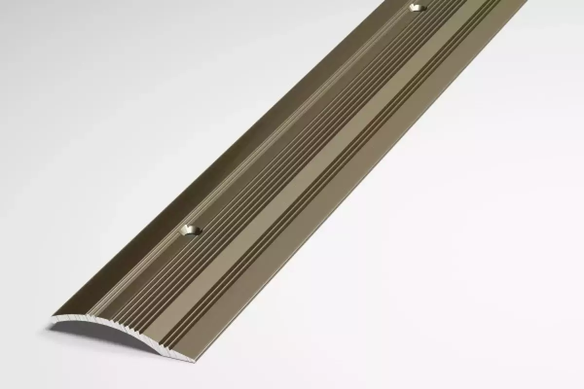 Ideal — Алюминиевый порог с перепадом высот от 0 до 12 мм. Бронза РЕ ширина 39,4 мм. длина 900 мм.