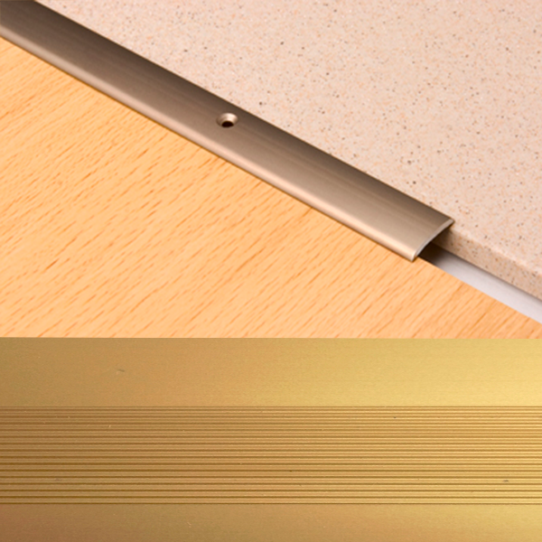 Ideal — Алюминиевый порог для пола Золото 20х3.5х900 мм. Пластал А20 полукруглый