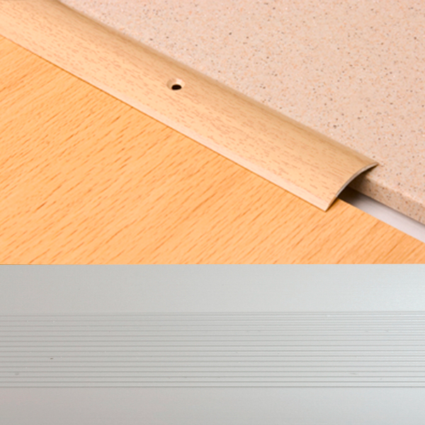 Ideal — Алюминиевый порог для пола Серебро 30х5х2700 мм. Пластал А30 полукруглый