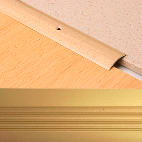 Ideal — Алюминиевый порог для пола Золото 30х5х1800 мм. Пластал А30 полукруглый