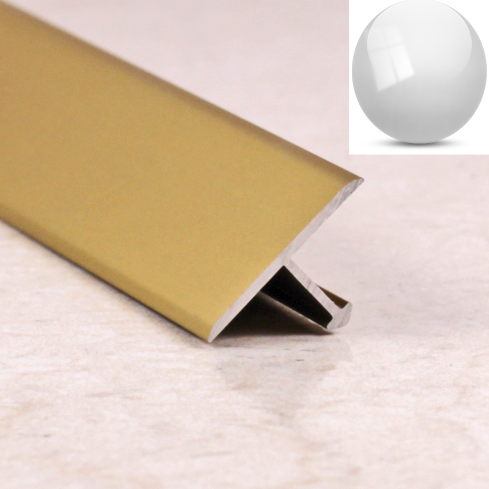 Ideal — Порог т-образный алюминиевый для пола Серебро глянец 18х8х2700 мм. универсальный