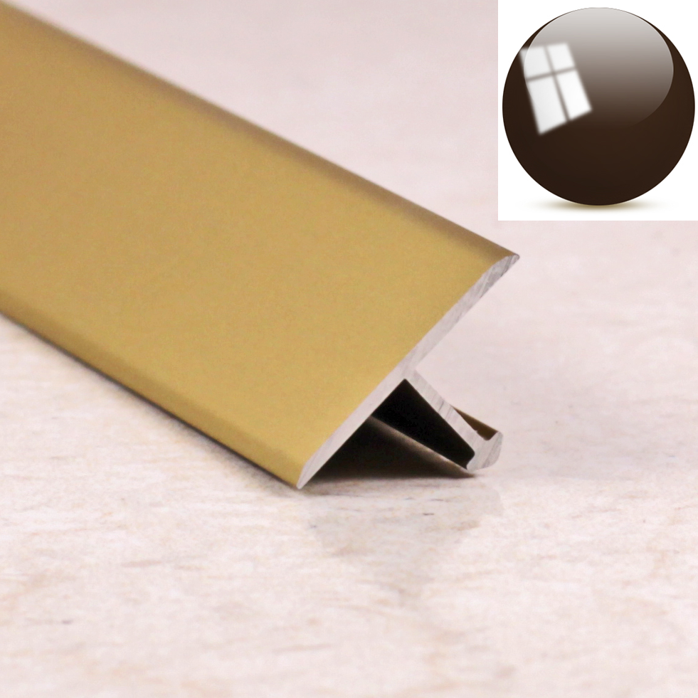 Ideal — Порог т-образный алюминиевый для пола Бронза глянец 30х8х1800 мм. Т30 универсальный