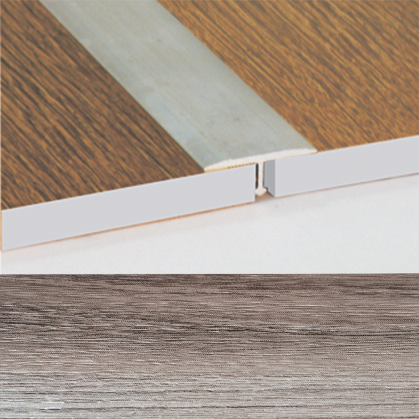 Ideal — Порог т-образный алюминиевый для пола Дуб пепельный 18х8х2700 мм. Т18 универсальный