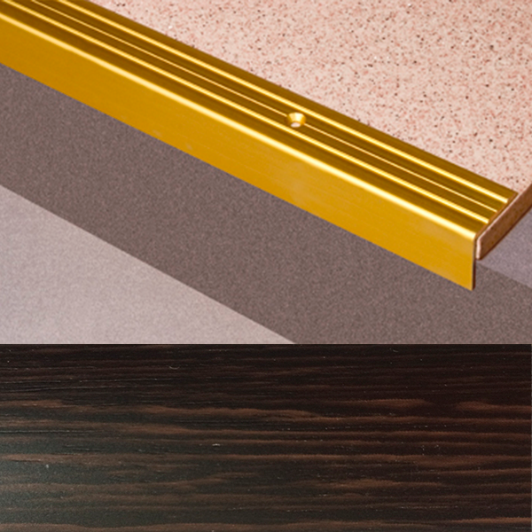 Ideal — Г-образный алюминиевый порог Венге 24х20х1800 мм. Пластал Д3 Л