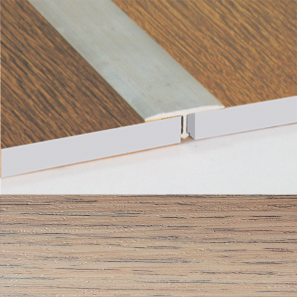 Ideal — Порог т-образный алюминиевый для пола Дуб беленый 26х8х2700 мм. Т26 универсальный