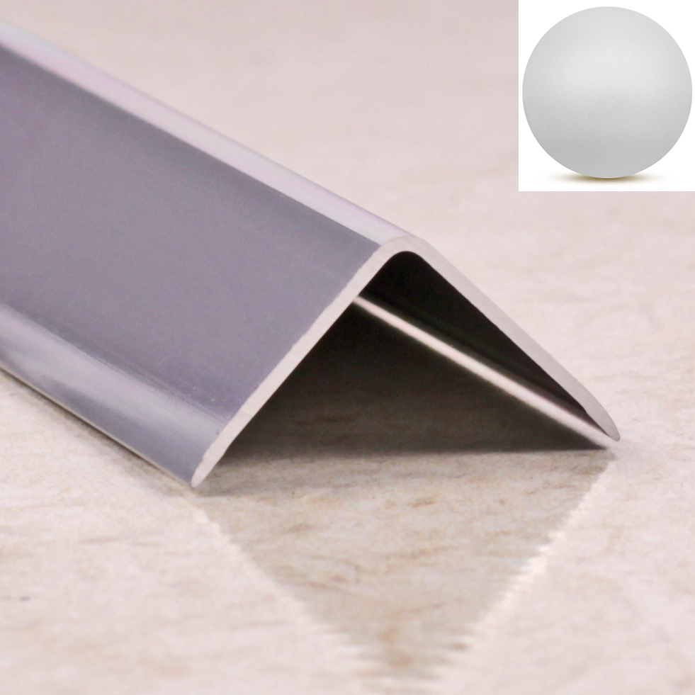 Ideal — Алюминиевый уголок наружный серебро 10х10х2700 мм. со скошенными краями