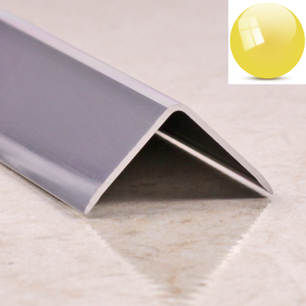 Ideal — Алюминиевый уголок наружный золото 20х20х2700 мм. со скошенными краями