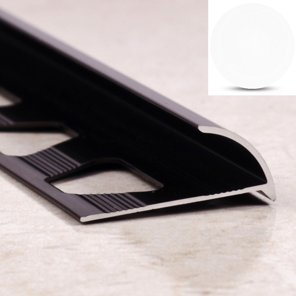 Ideal — Алюминиевая раскладка для плитки наружная белая 8 мм. длина 2700 мм.