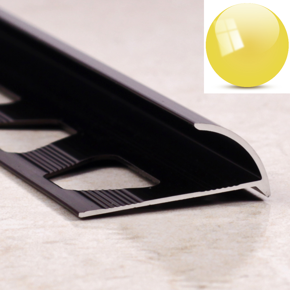 Ideal — Алюминиевая раскладка для плитки наружная золото глянец 8 мм. длина 2700 мм.