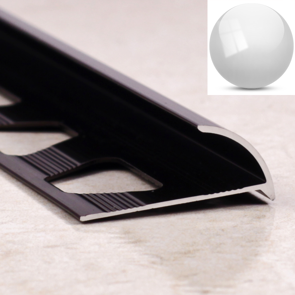 Ideal — Алюминиевая раскладка для плитки наружная серебро глянец 8 мм. длина 2700 мм.