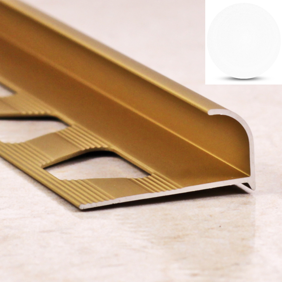 Ideal — Алюминиевая раскладка для плитки наружная белая 10 мм. длина 2700 мм.